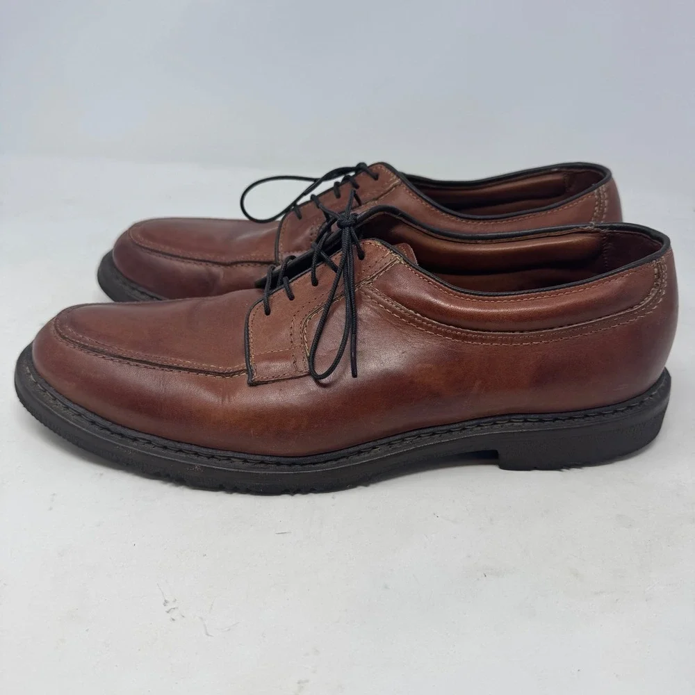 Allen Edmonds Wilbert Brown Leather Split Toe Derby Shoes Mens 11.5 B 1951